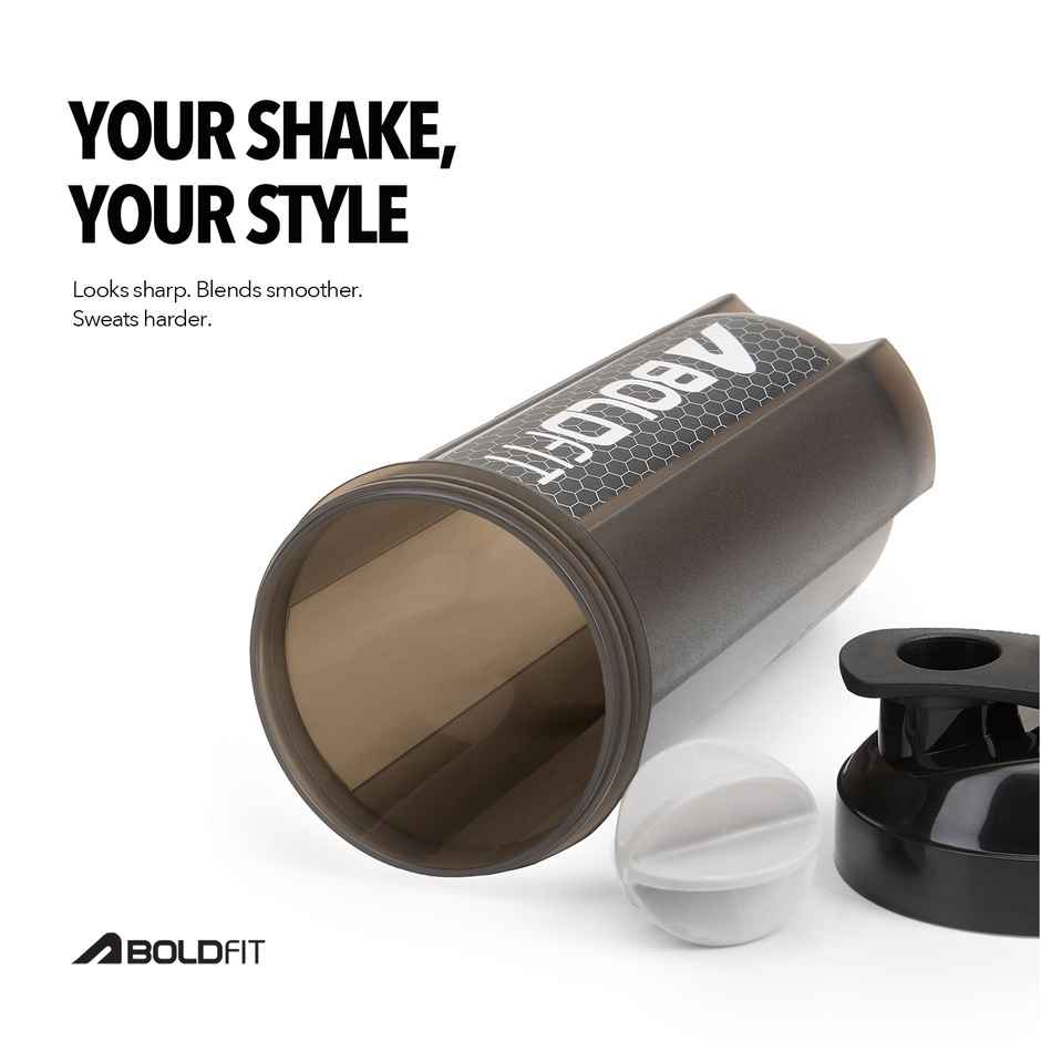 Boldfit Gym Typhoon Shaker Bottle | 700 ml | 100% Leakproof | Black