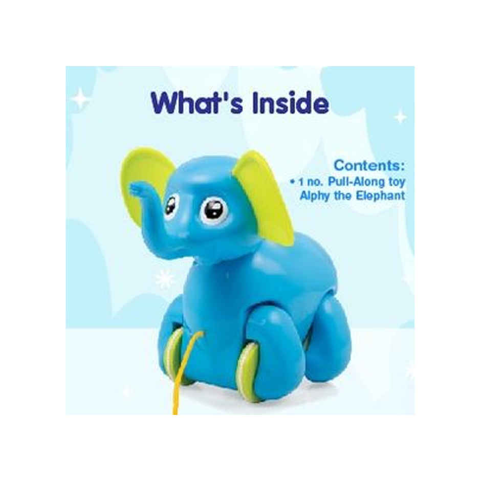 Giggles Funskool Alphy The Elephant Pull Along Toy | Multicolor | 12 Months +