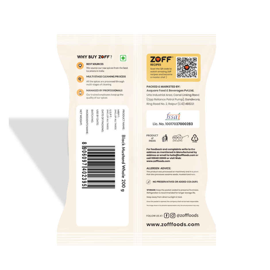 ZOFF Black Mustard Seeds Whole - Rai