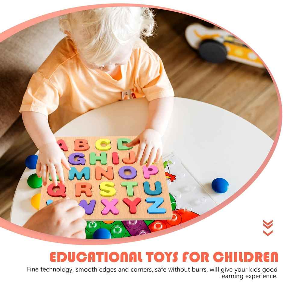 Kidology Wooden Puzzles for Toddlers Kids | Alphabet Puzzle | Colour Matching Puzzles Board