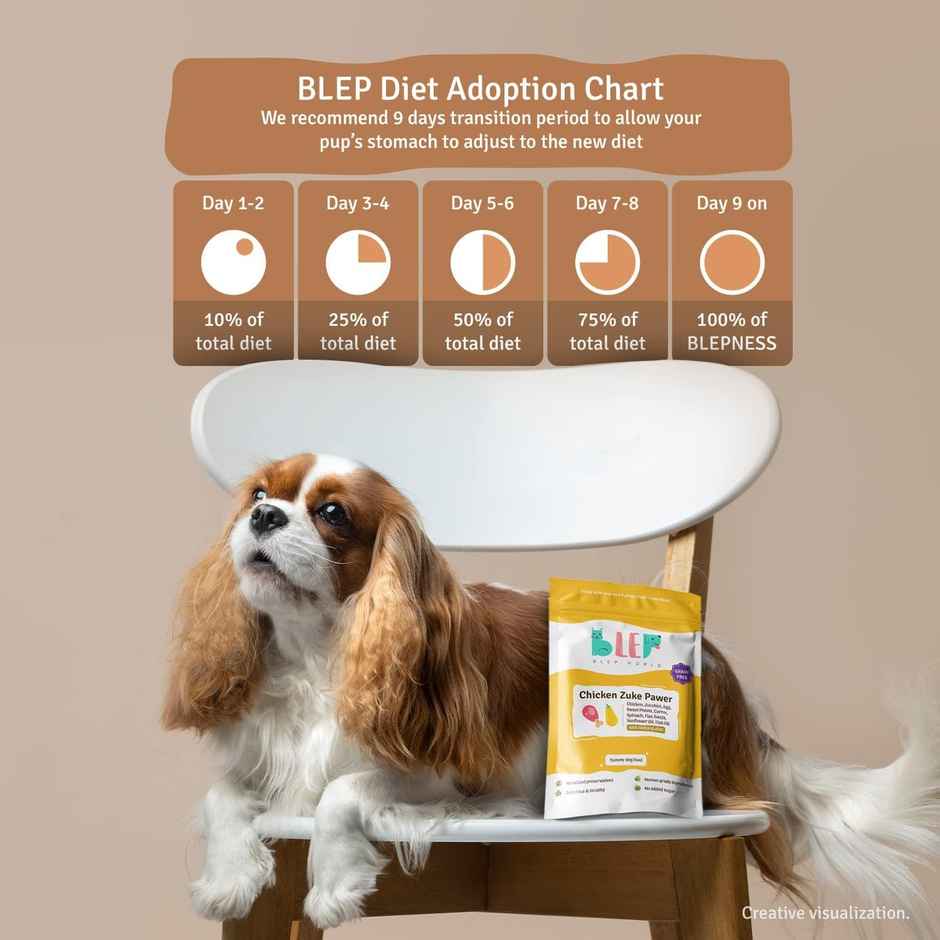 BLEP 100% Natural Dog Food | Chicken Zucchini | 7 Packs | Zero Preservatives