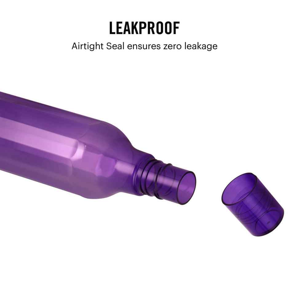 Cello Plastic Aqua Sparkle Water Bottle, 100% Food Grade, Leak Proof and Break Proof | Purple | 1 L