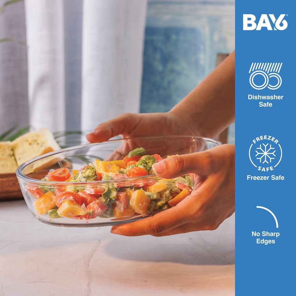 BAY6 Premium Imported Borosilicate Baking Dish Oval - 700 ml
