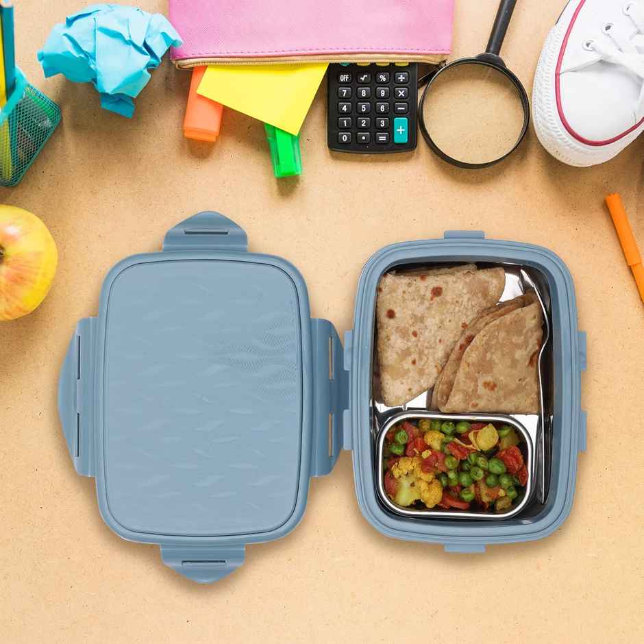 Jaypee Wavesteel Jr. Stainless Steel Insulated Lunch Box For School Kids ,Peacock Plum , 535 ml