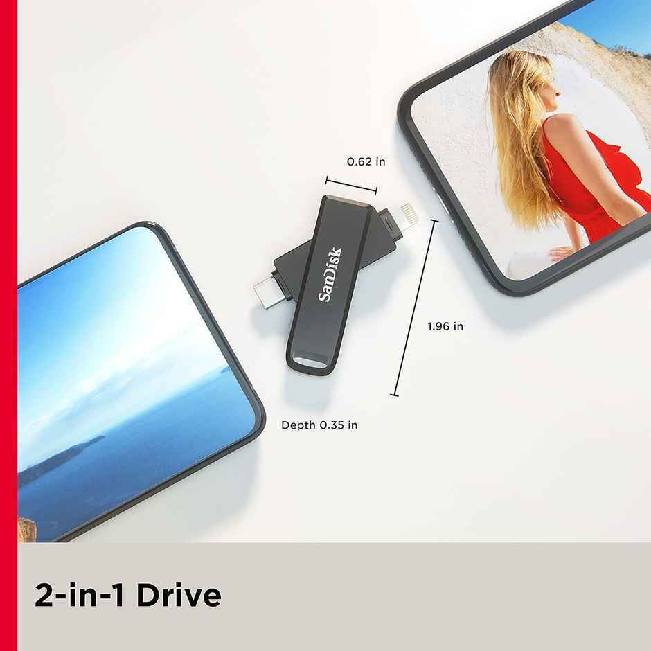 Sandisk 128 Gb Ixpand Usb 3.0 Flash Drive Luxe For Iphone & Android - Type C