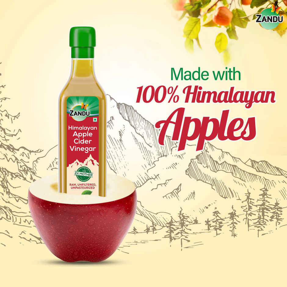 Zandu Himalayan Apple Cider Vinegar | Goodness of 2x Mother of Vinegar | Himalayan Farms