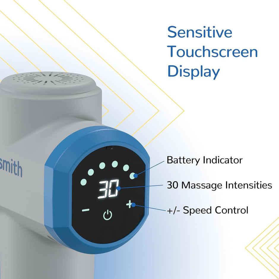 Caresmith CHARGE Massage Gun: Touchscreen-Controlled Percussion Massager for Precision Pain Relief