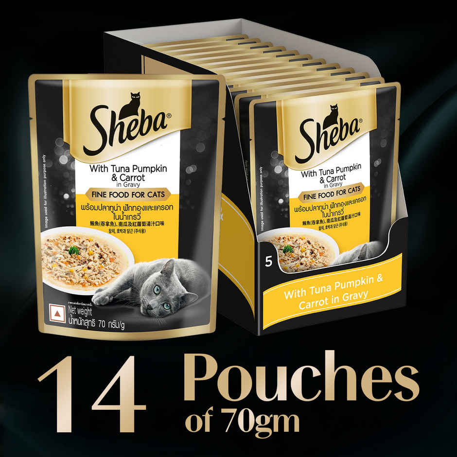 Sheba Fine Adult Tuna Pumpkin & Carrot in Gravy Wet Cat Food