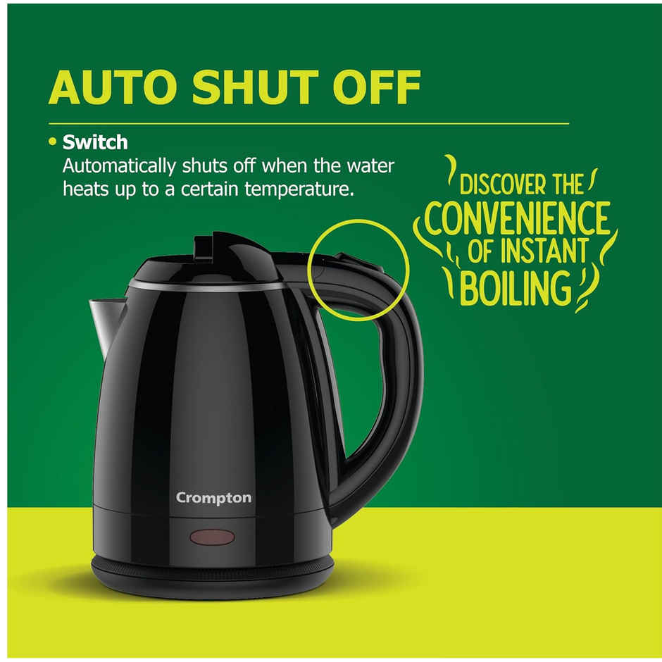 Crompton Activ Hot 1.5 Litres Cool Touch Electric Kettle (Black)