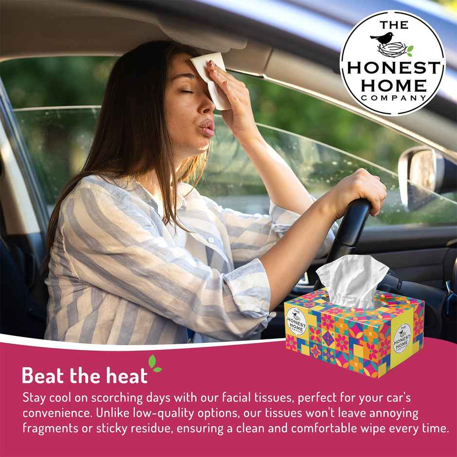 The Honest Home Company Face Tissue 2 Ply - 200 Pulls | Festive Yellow