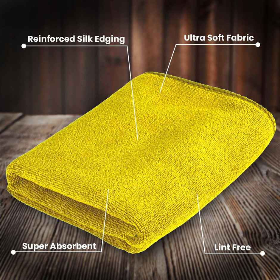 Autofy Multipurpose Microfiber Car Cleaning Cloth (Pack of 4) - Multicolour | 350 GSM | 40 cm x 40 cm