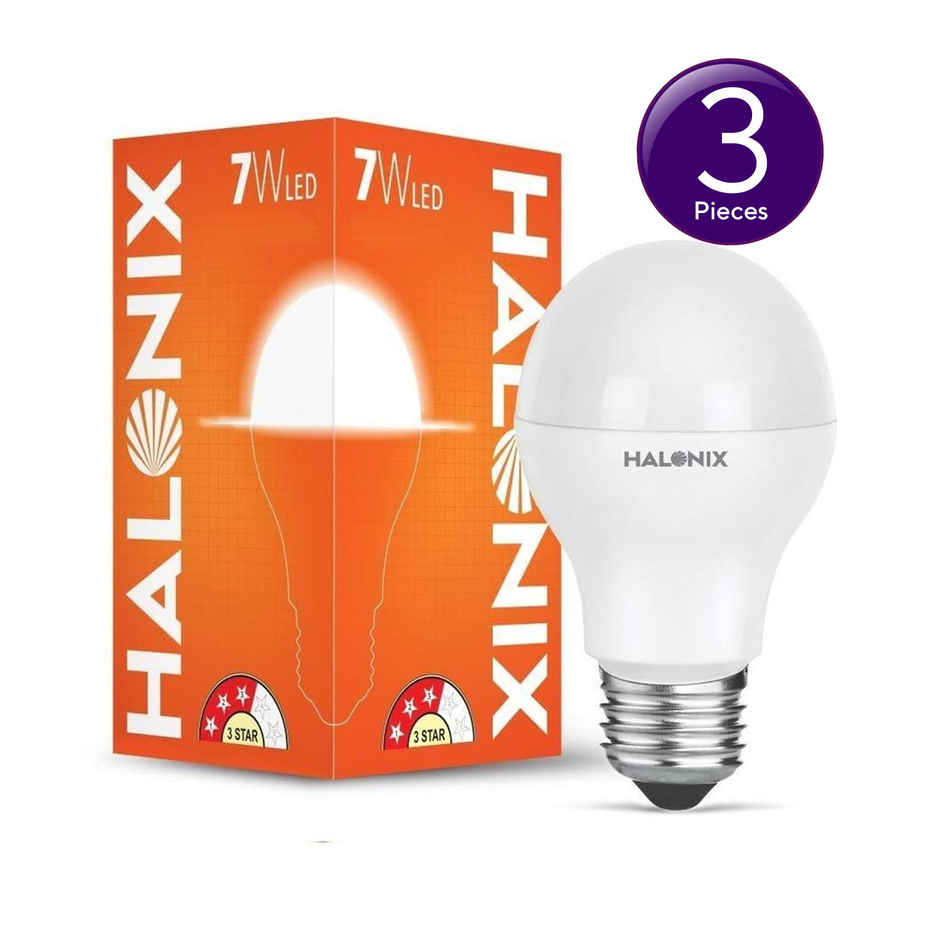 Halonix 7W, Spiral, Warm White LED Bulb | E27 Base Holder Combo 