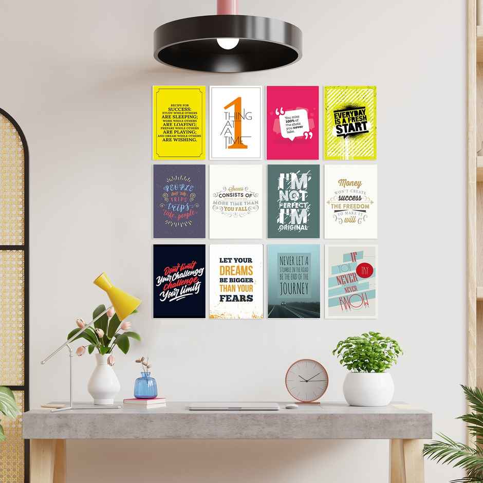 Paper Plane Design Motivational Wall Posters | Set of 12 | (29 cm x 21 cm) D35