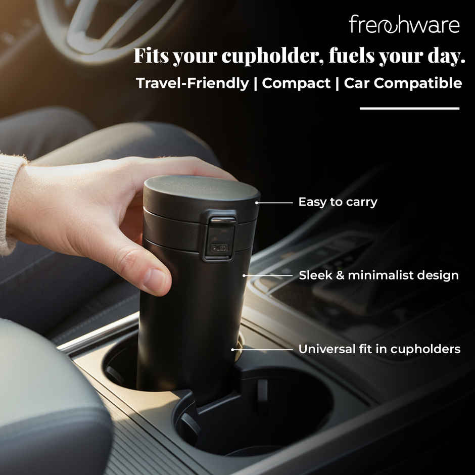 Frenchware Insulated Coffee Stainless Steel Travel Mug | Black - 300 ml