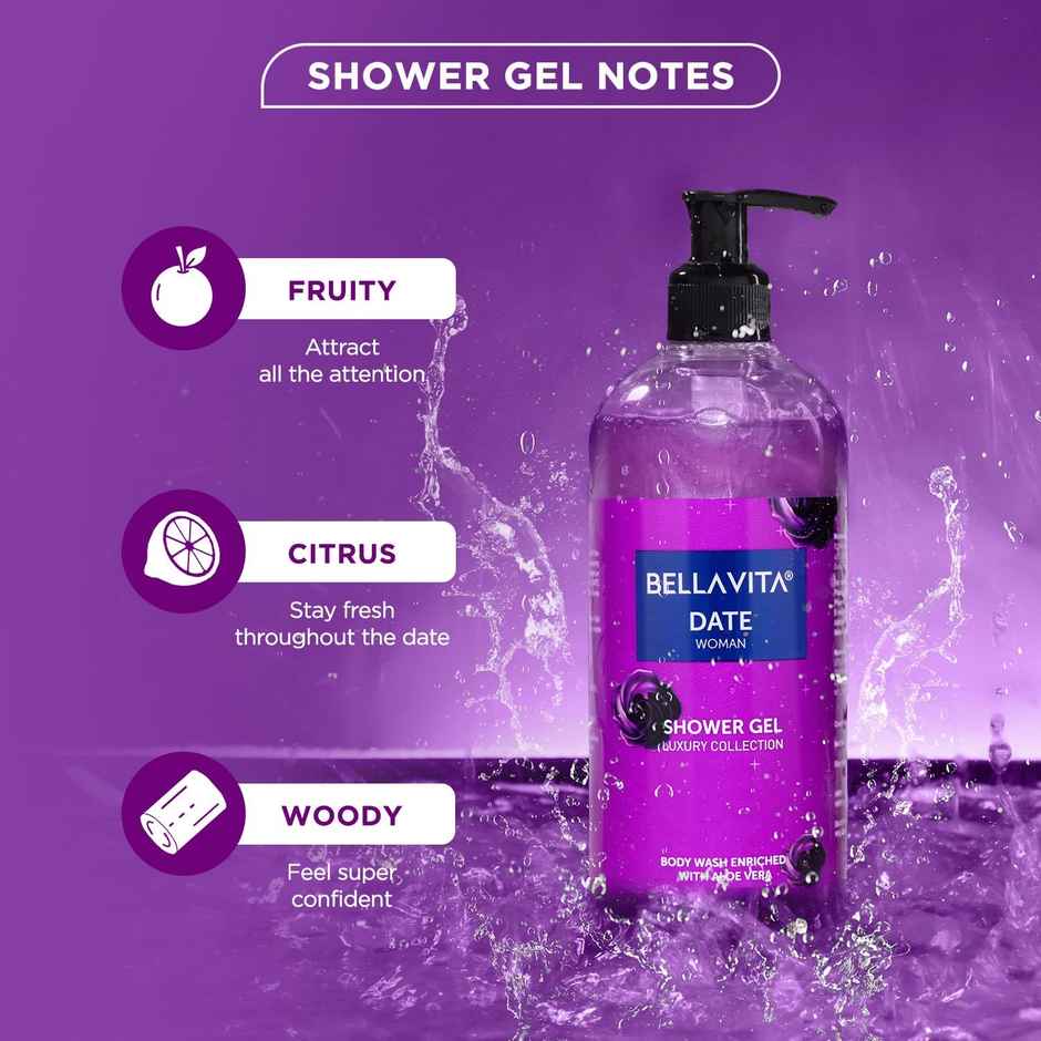 Bella Vita Luxury Date Woman Body Wash Refreshing Shower Gel for Deep Cleansing