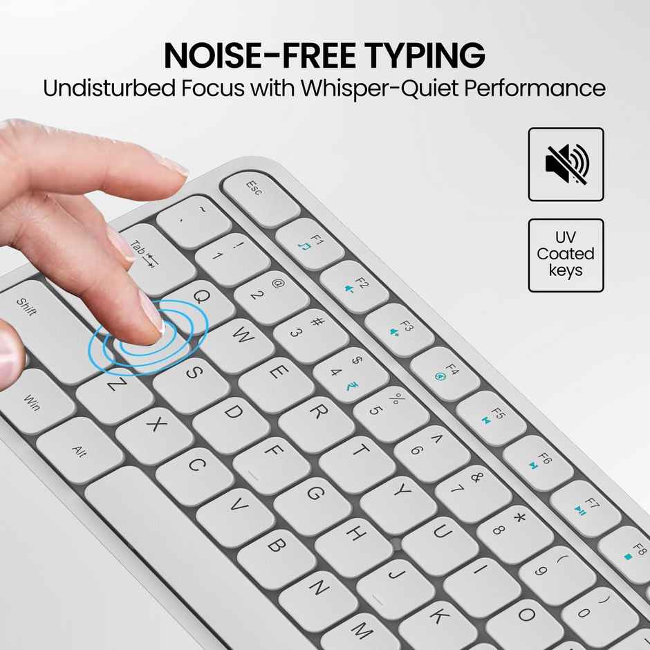 Portronics Ki-Pad 3 USB Wired Keyboard with Large Keycaps, Noise-Free Typing(White)