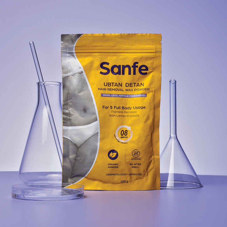 Sanfe Ubtan Detan Hair Removal Wax Powder 8 Minute Painless Organic