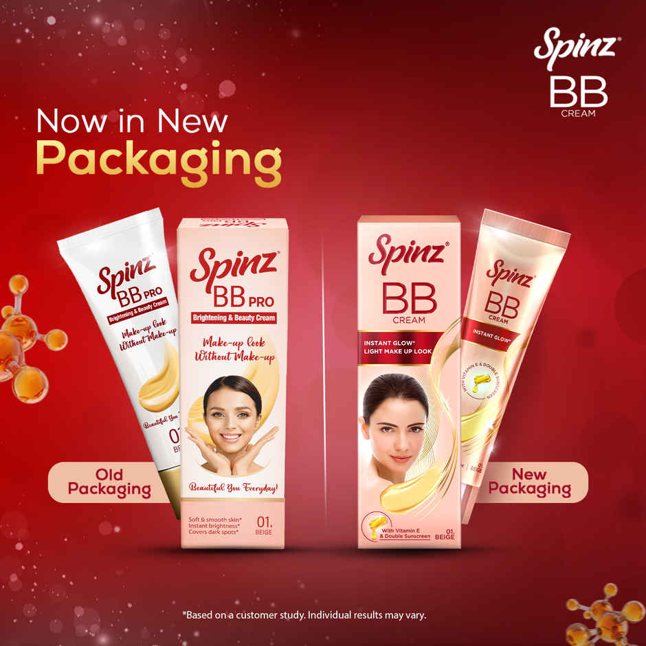 Spinz BB Brightening & Beauty Fairness Cream Gives 2X Instant Glow Sun Protection Dark Spots Correction