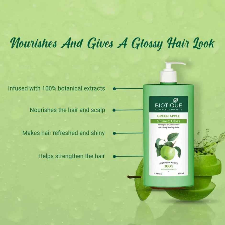 Biotique Green Apple Shine & Gloss Shampoo With Conditioner