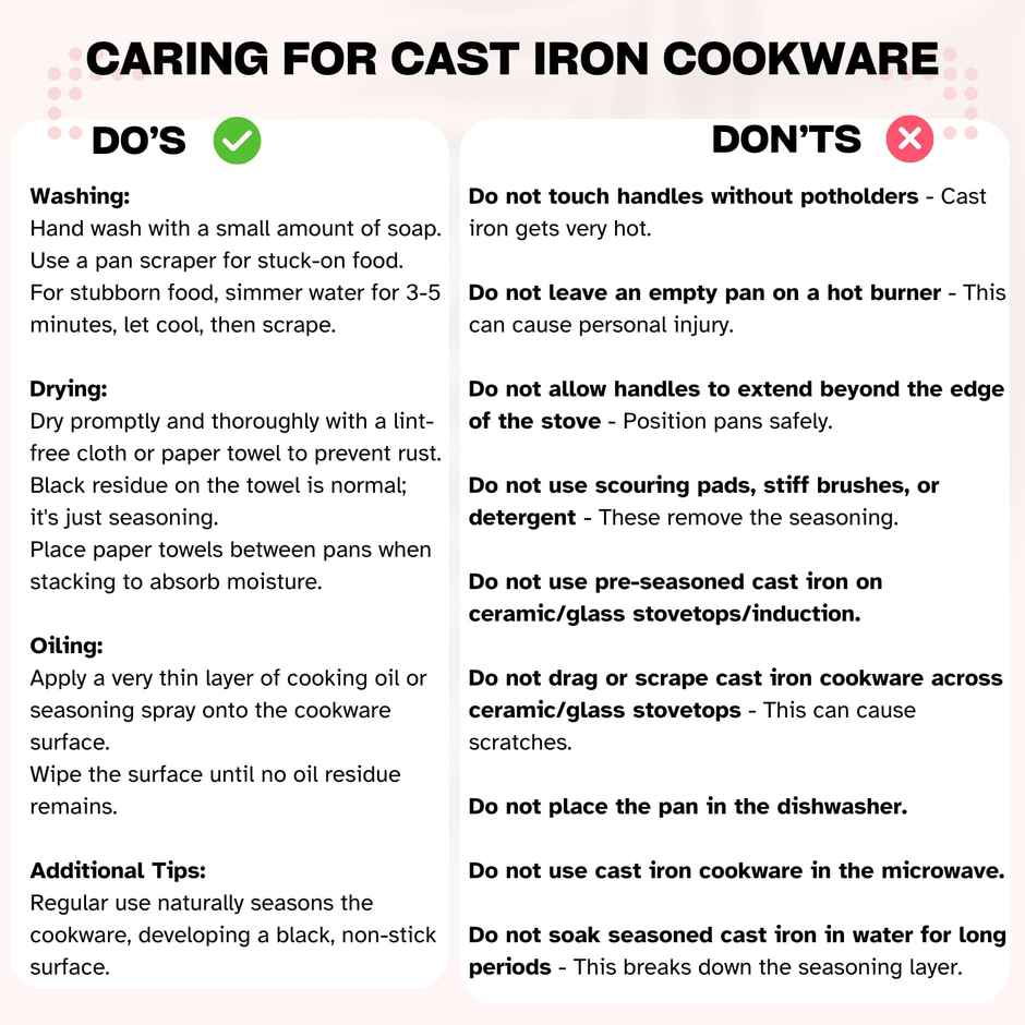 Vinod Legacy Cast Iron Kadai | 22 cm | 2.4 L | Induction Compatible