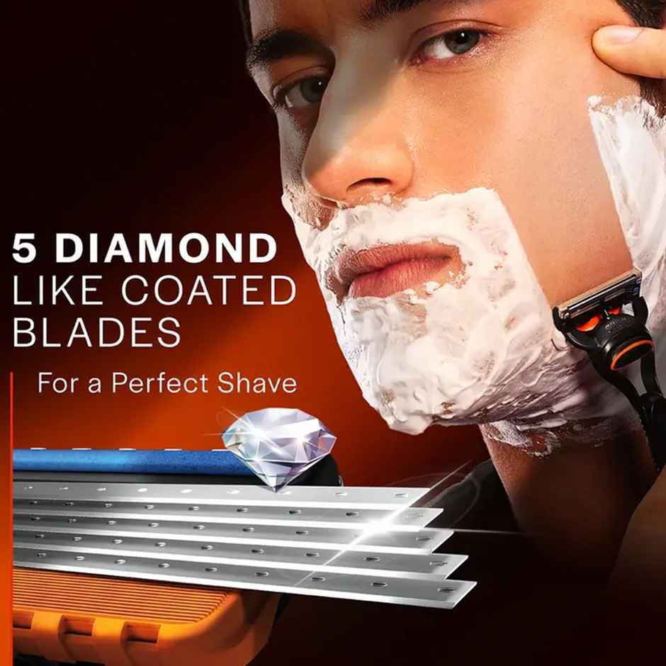 Gillette Fusion Manual Shaving Razor For Men (1pc) & Gillette Sensitive Shaving Gel Soothing With Aloe Vera (195g) Combo