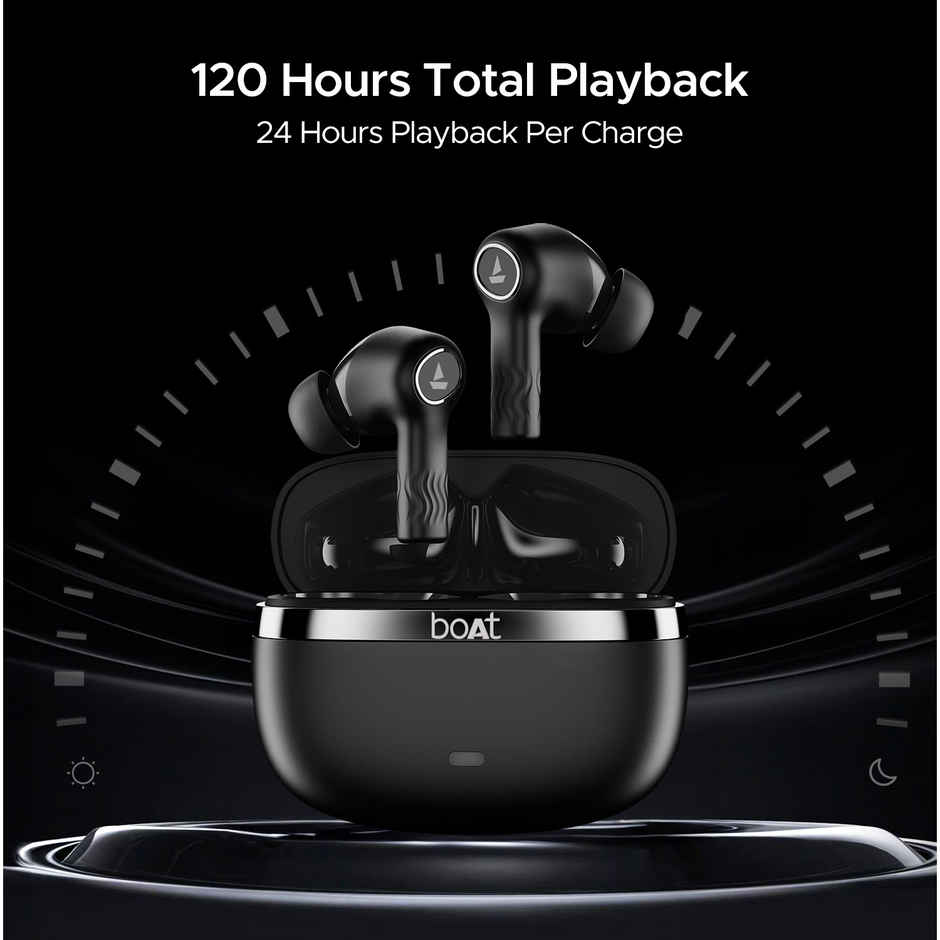 boAt Nirvana Ion TWS Earbuds w/ 120 HRS Playback & Crystal Bionic Sound (Charcoal Black)