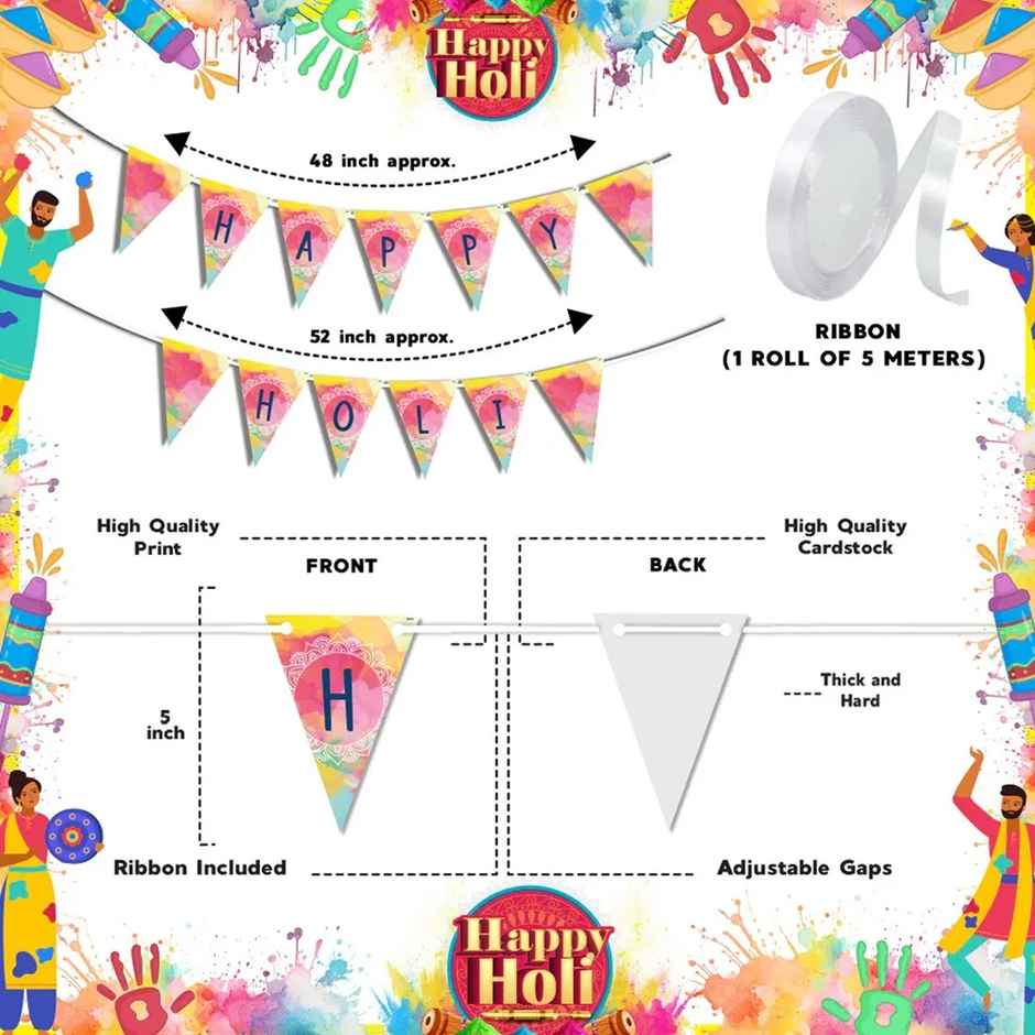 Happy Holi Bunting Banner | Picfest