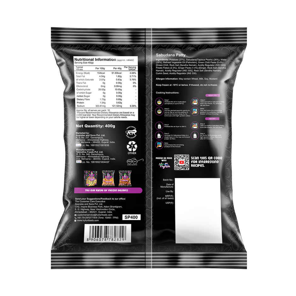 HyFun Sabudana Tikki, Fast Friendly | Frozen