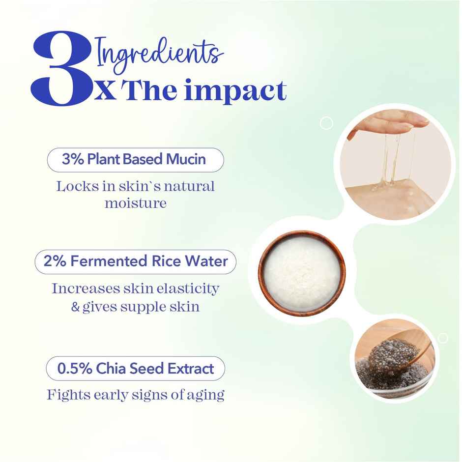 Blue Heaven Vegan Mucin Face Infused with 3% Plant Based Mucin Face Serum for Women