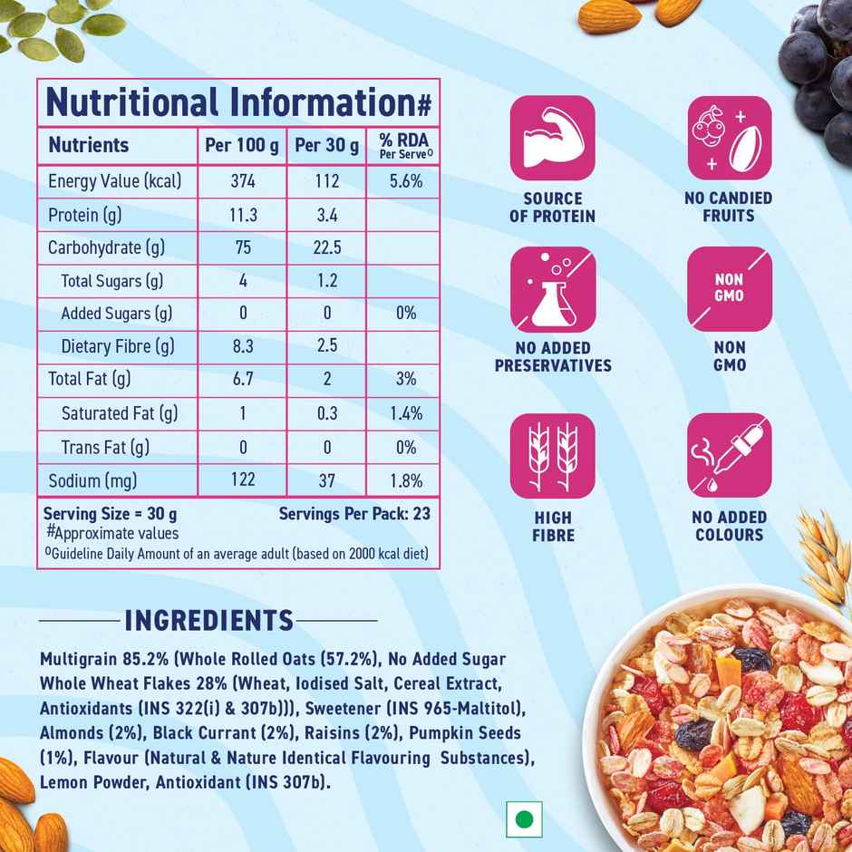 Bagrry'S No Added Sugar Muesli Fruits Nuts And Seeds