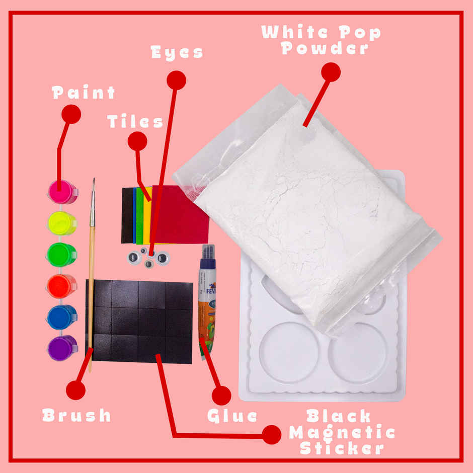 Ekta DIY Fun Fridge Magnets Painting Kit, Create 12 Unique Fridge Magnets, DIY Arts & Crafts Set