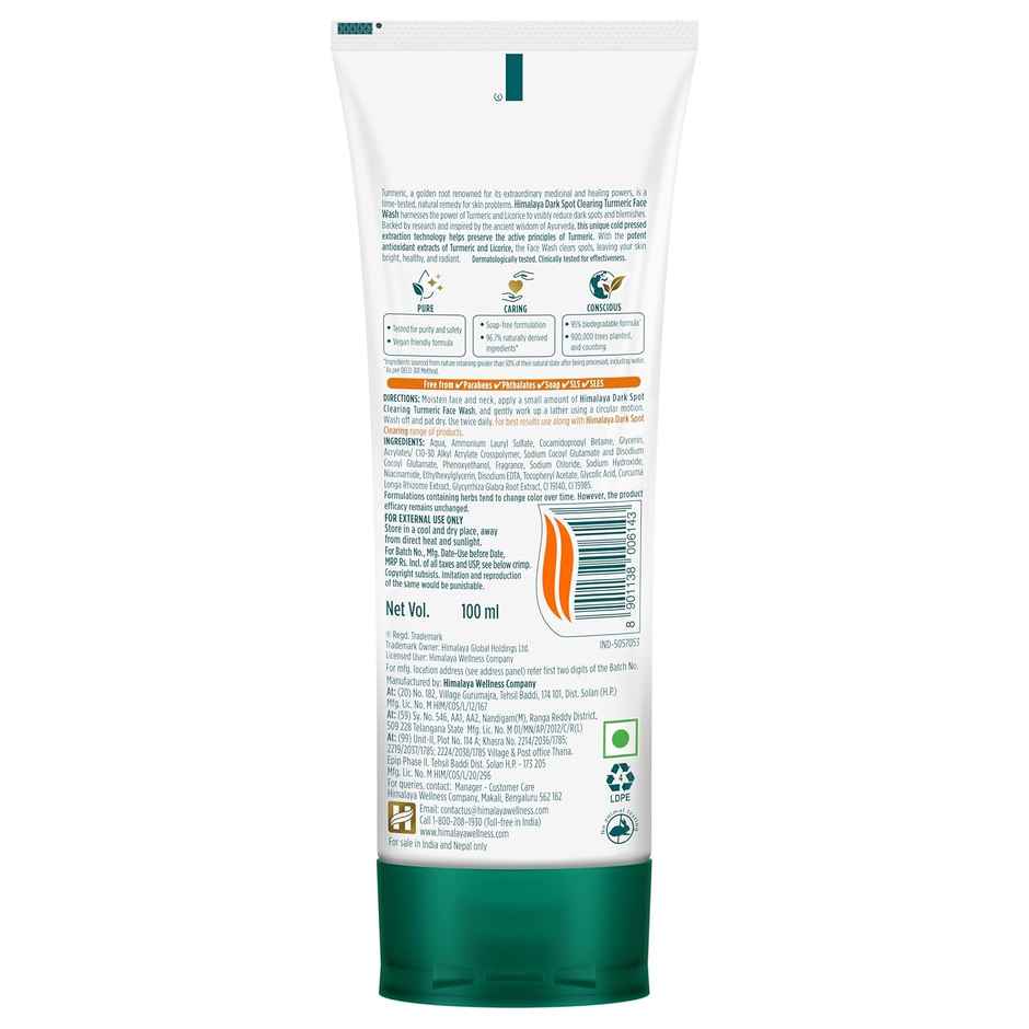 Himalaya Wellness Company Dark Spot Cl Turmeri Face Wash