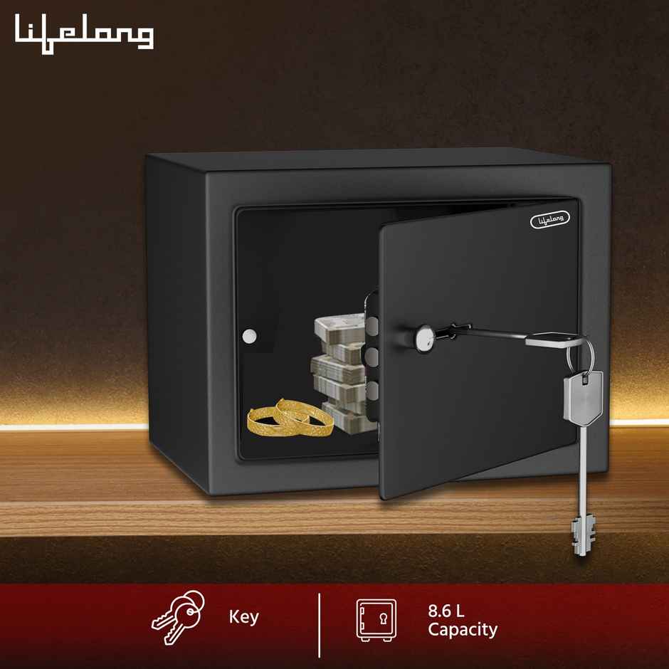 Lifelong Llhsm01 8.6 L Home Safe Mechanical Locker - 0.3 Cubic ft - Black