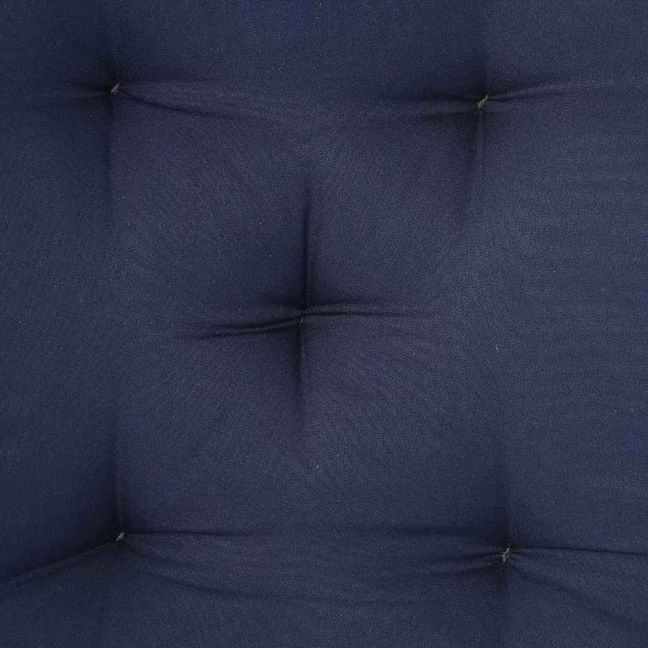 Kuber Industries Microfiber Square Chair Pad | Seat Cushion for Car | Office 18x18 Inch (Navy Blue)