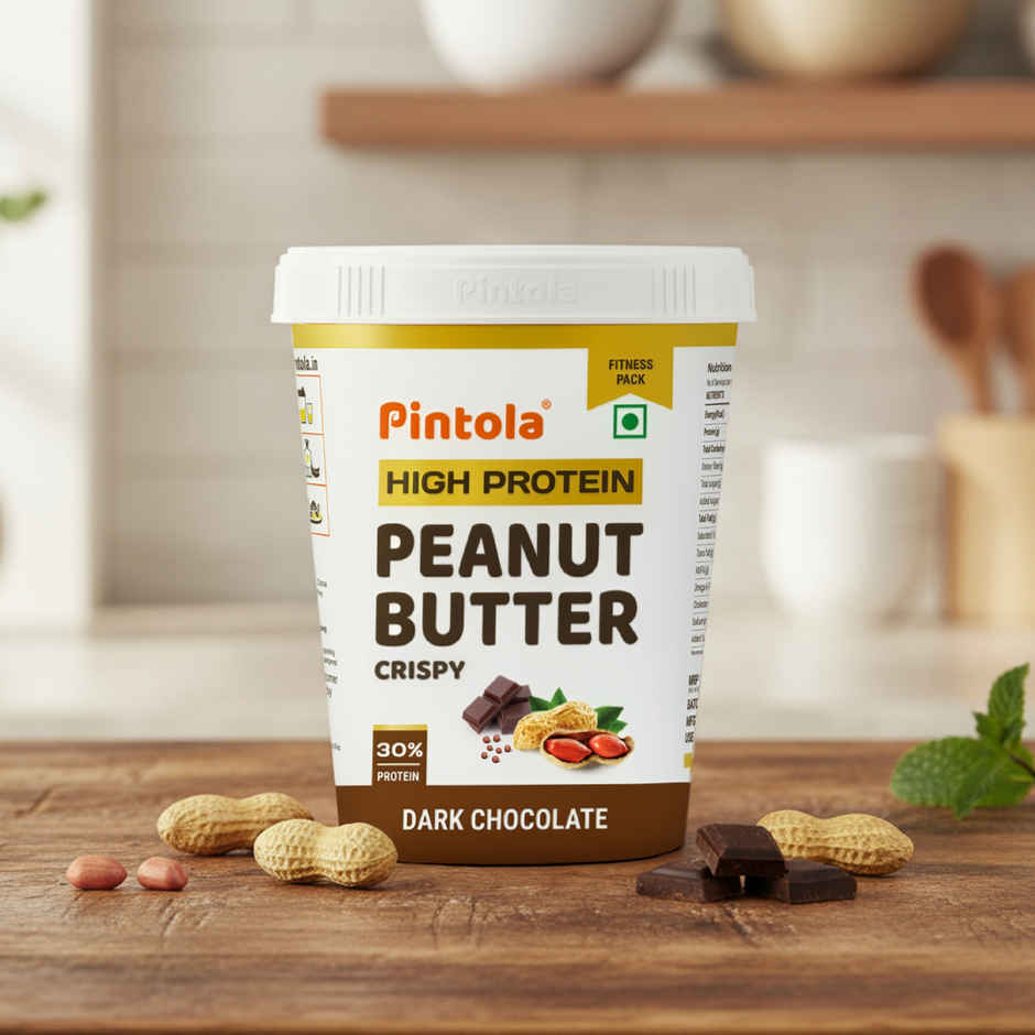 Pintola High Protein Dark Chocolate Peanut Butter (Crispy) 30G Protein, Whey Protein