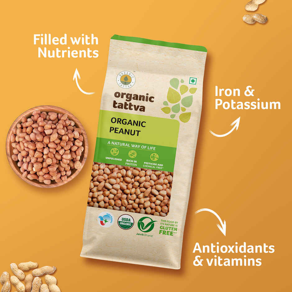 Organic Tattva Peanuts Pouch | Unpolished