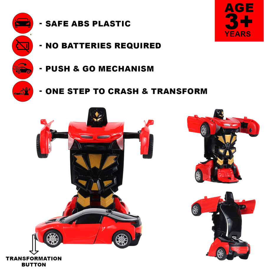 Race N Roll Deforming Friction Car Bm Red