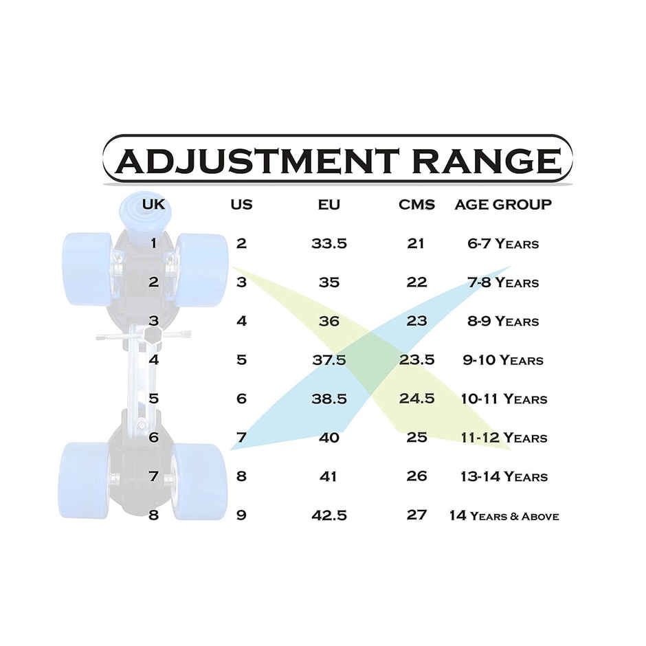Jaspo Cruiser Senior Players Quad Adjustable Roller Skates Combo Neon Green