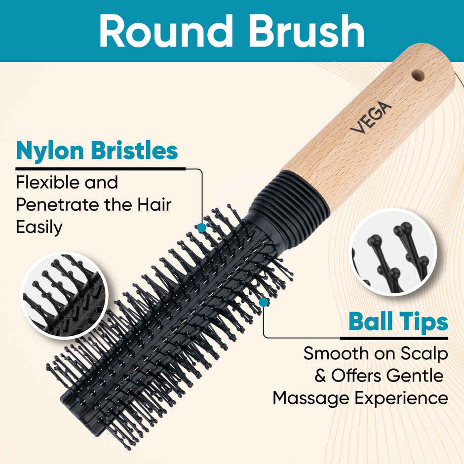 VEGA Round Hair Brush for Men and Women | Hair Volumizer Round Brush | E8-RB