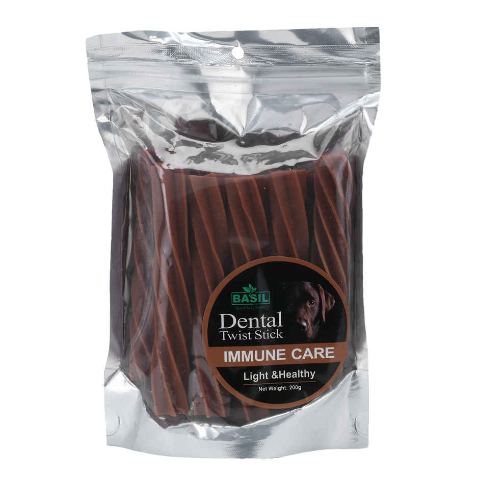 Basil Immune Care Chew Sticks | Healthy Dog Treats | Dental Cleaning Support