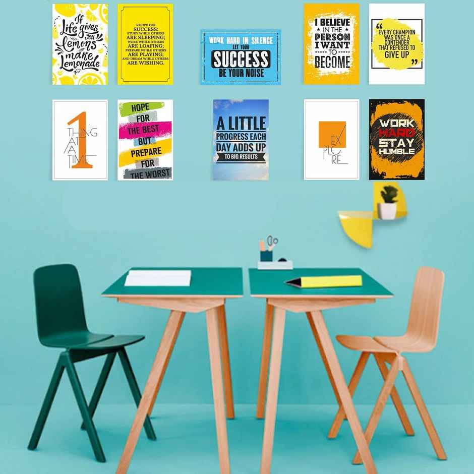 Paper Plane Design Wall Posters For Office Decor | Set of 10 | Size | 12 Inch x 18 Inch | D48