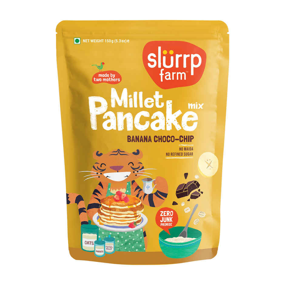Slurrp Farm Millet Pancake Mix | Banana Choco-Chip and Chocolate | Kids and Adults | Pack Of 2 Combo