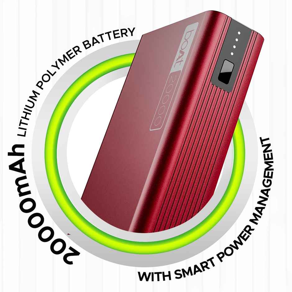 boAt 20000 mAh Power Bank w/ 2-Way 22.5W Fast Charging & Smart Power Management - PB400 (Martian Red)