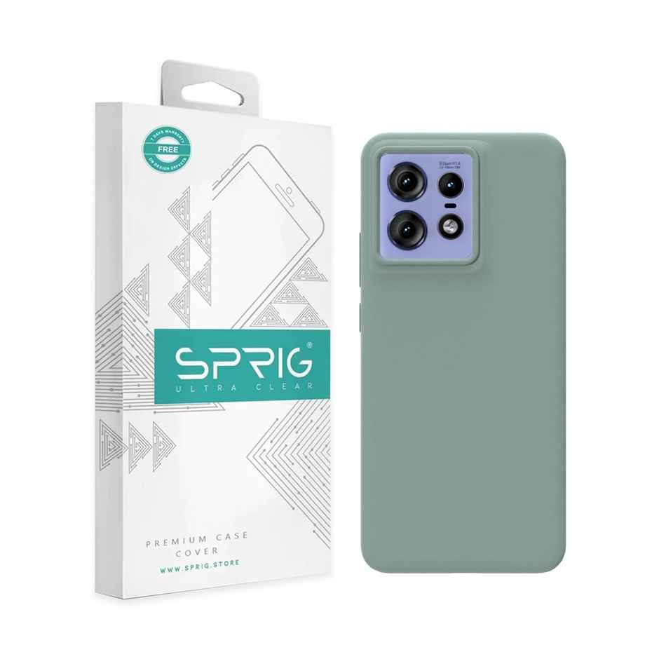 Sprig Liquid Silicon Back Cover/back Case for Moto Edge 50 Pro | Light Green