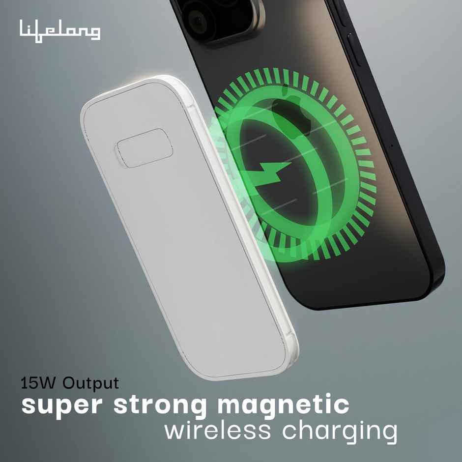 Lifelong ChargeMate 10000 mAh 22.5 W Wireless with MagSafe Slim Pocket Size Power Bank