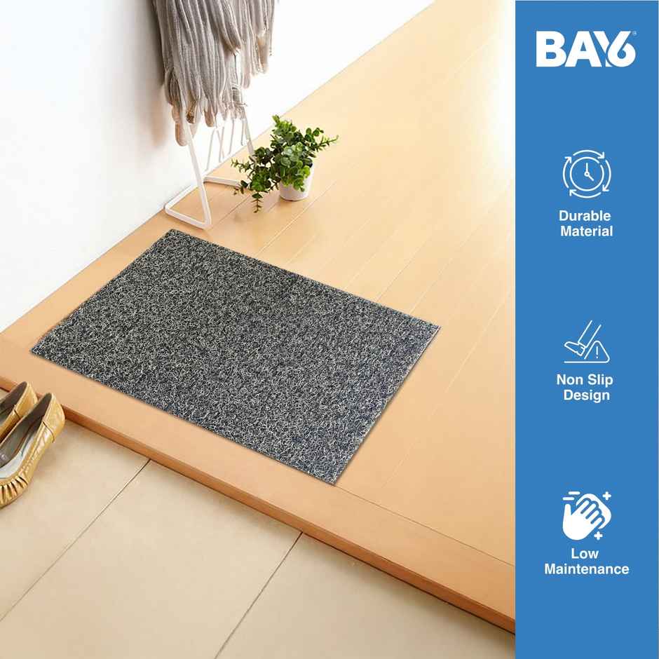 BAY6 PVC Anti-Skid Outdoor Mat - Grey 35 x 60 cm