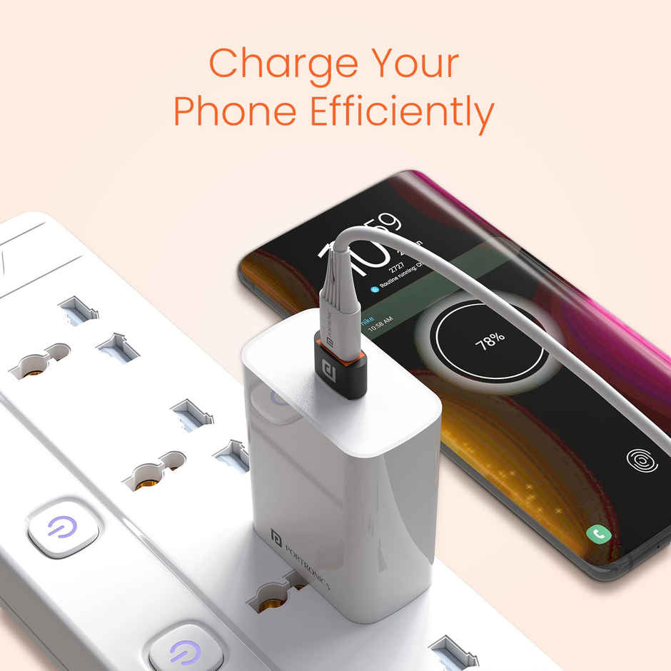 Portronics Bridge X USB 3.0 Type C Female to USB Male OTG Adapter, 5Gbps High Speed Data Transfer, Fast Charging, Compatible with Laptops, Tablets, Smartphone, Chargers and More Devices - Black