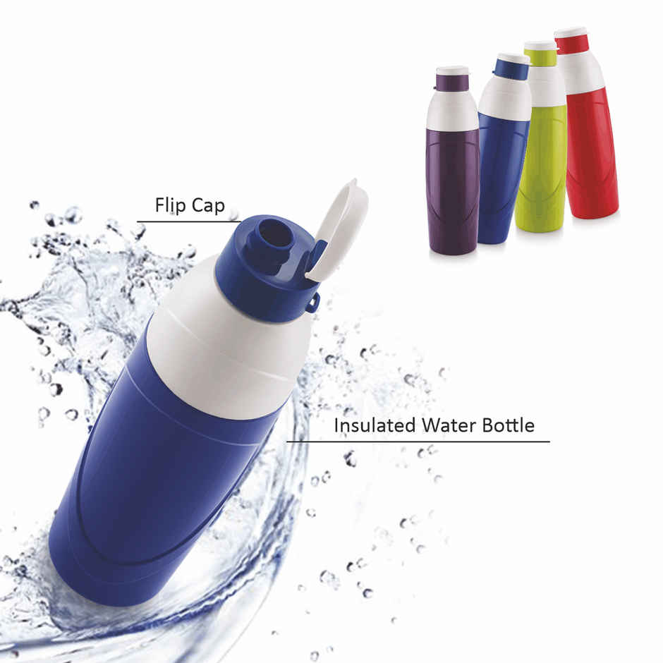 Cello Plastic Puro Classic Water Bottle Keeps Content Cold for Long Hours | Assorted | 730 ml