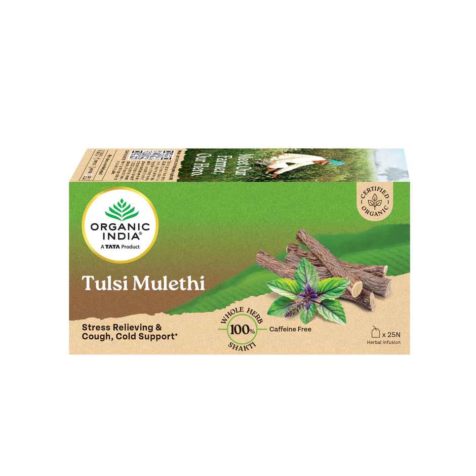 A TATA Product - Organic India Tulsi Mulethi - 25 Tea Bags, Eases Cough & Cold Symptoms