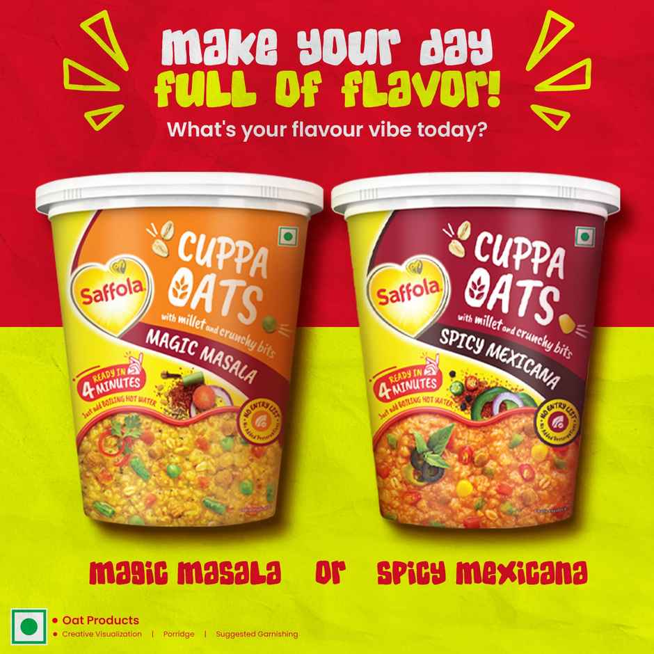 Saffola Cuppa Oats - Magic Masala | No Maida | No Added Preservatives